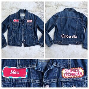 Vintage upcycled Levi’s Levis denim trucker jean jacket patch 80s 90s Y2K Band